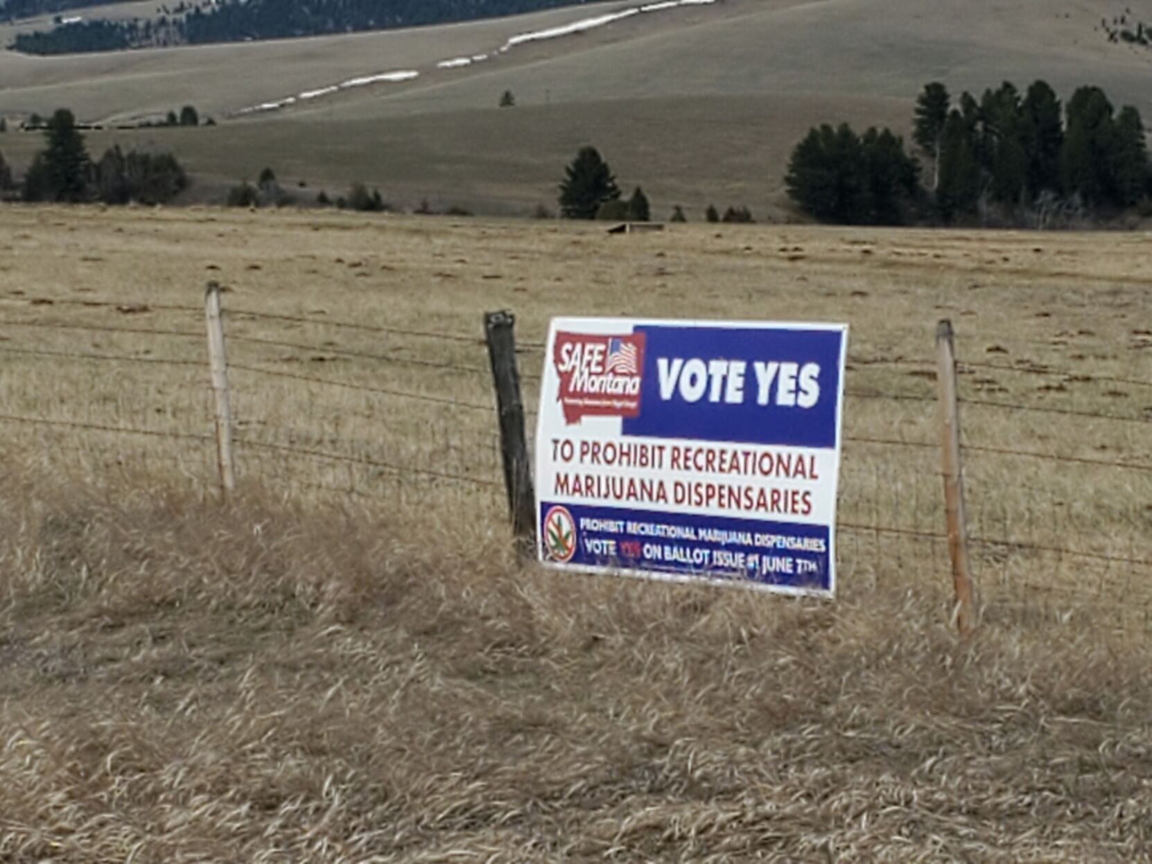 Ban recreational marijuana sign